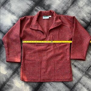 Skye Smocks Burgundy Speckled Pullover Sweater